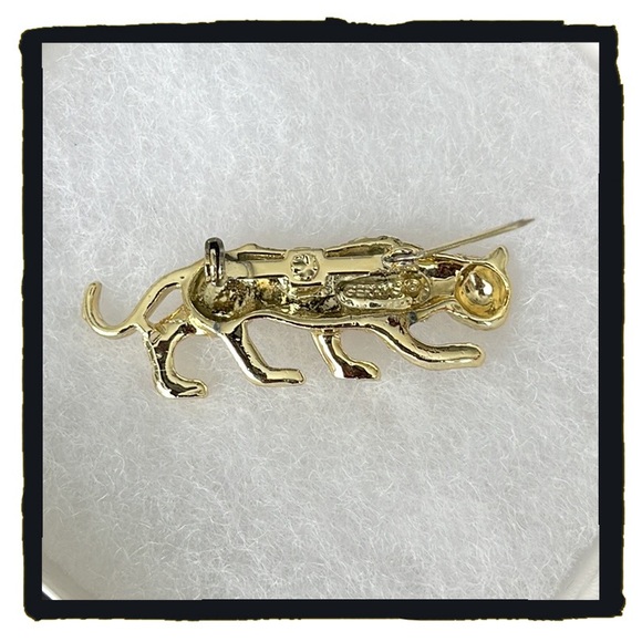 💕Beautiful Vintage 1980’s Gerrys Prowling Leopard Brooch / Pin Gold Tone💕 - Picture 4 of 6